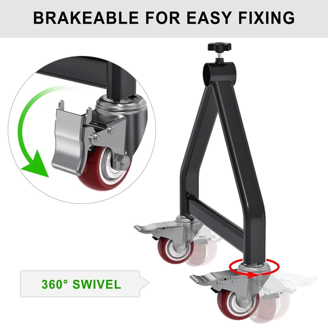 Alt view image 3 of 7 - Wire Spool Rack Portable Cable Caddy with Wheels Wire Dispenser Full Carbon Steel Frame,Scratch-Resistant Powder Coat Finish,Folds Flat for Compact Storage, Lightweight, 220lbs Capacity