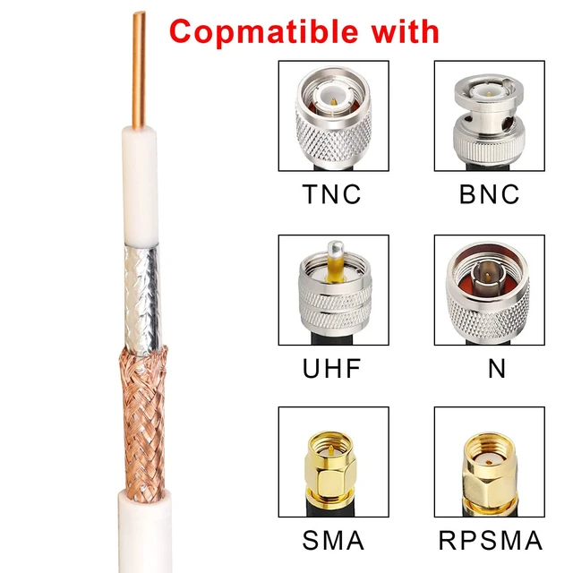 Alt view image 5 of 5 - RG8X Coaxial Cable 200ft,Low Loss 50 ohm RG 8X Cable 200 Feet,White