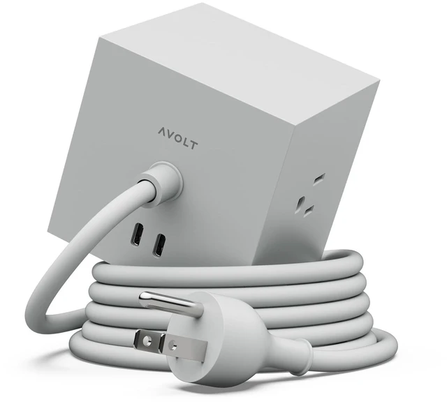Main image of Square 1 Gotland Gray Power Strip Cube, 5.9ft, 3 Outlets, 2 USB-C Gotland Gray magnetic power cube, fast USB-C 30W charging; ideal for studios and Scandinavian desks