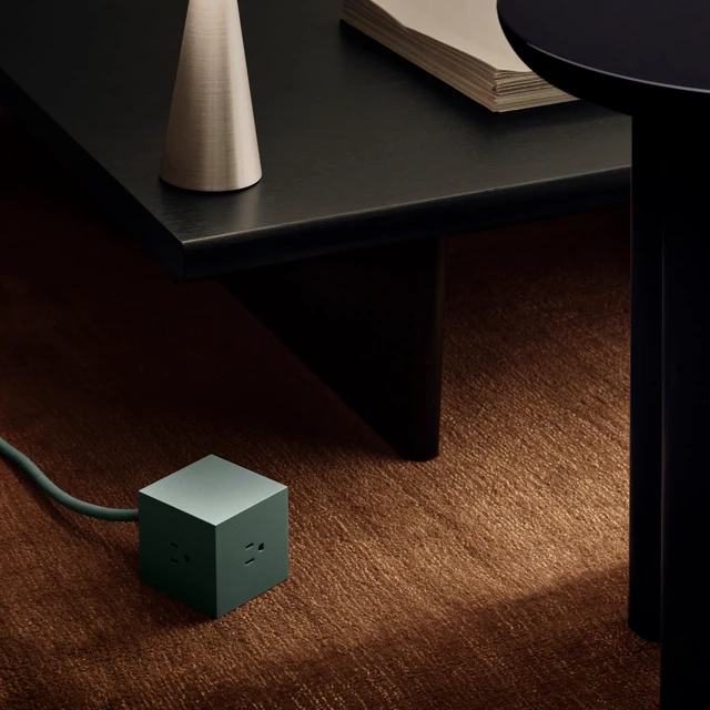 Alt view image 7 of 7 - Square 1 Oak Green Power Strip Cube, 5.9ft, 3 Outlets, 2 USB-C Oak Green magnetic power cube, fast USB-C 30W charging; ideal for home offices and calm workspaces