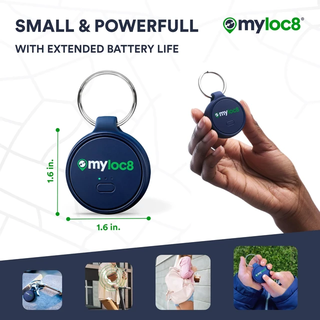 Alt view image 3 of 7 - Highly Precise GPS Tracker for Keys, Backpack, Luggage & Kids Built-in SIM, SOS Button - Smart Tag with Real-Time Tracking, Waterproof, iOS & Android Locator Device (4-Mo Subscription Included)