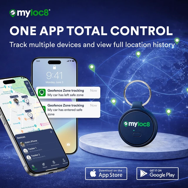 Alt view image 4 of 7 - Highly Precise GPS Tracker for Keys, Backpack, Luggage & Kids Built-in SIM, SOS Button - Smart Tag with Real-Time Tracking, Waterproof, iOS & Android Locator Device (4-Mo Subscription Included)