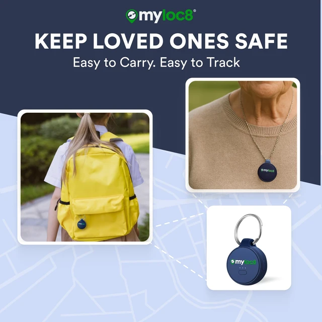 Alt view image 5 of 7 - Highly Precise GPS Tracker for Keys, Backpack, Luggage & Kids Built-in SIM, SOS Button - Smart Tag with Real-Time Tracking, Waterproof, iOS & Android Locator Device (4-Mo Subscription Included)