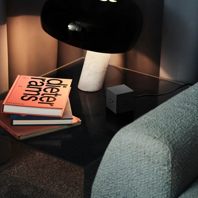 Alt view image 4 of 7 - Square 1 Stockholm Black Power Strip Cube, 5.9ft, 3 Outlets, 2 USB-C Stockholm Black magnetic power cube, fast USB-C 30W charging; ideal for home offices and minimalist desks
