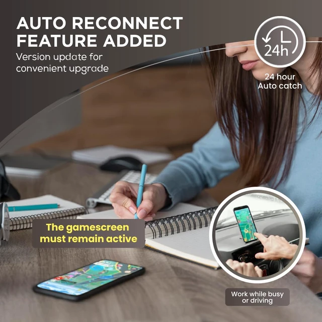 Alt view image 3 of 7 - DuoMon3 Lite 1P/2P Poket Go Auto Catcher, One-Touch Reconnect Auto Reconnection Hourly, 65ft Bluetooth, IPX7, Type-C & Wireless Charging, App-Controlled LED, Vibration & Sound (No Pad)