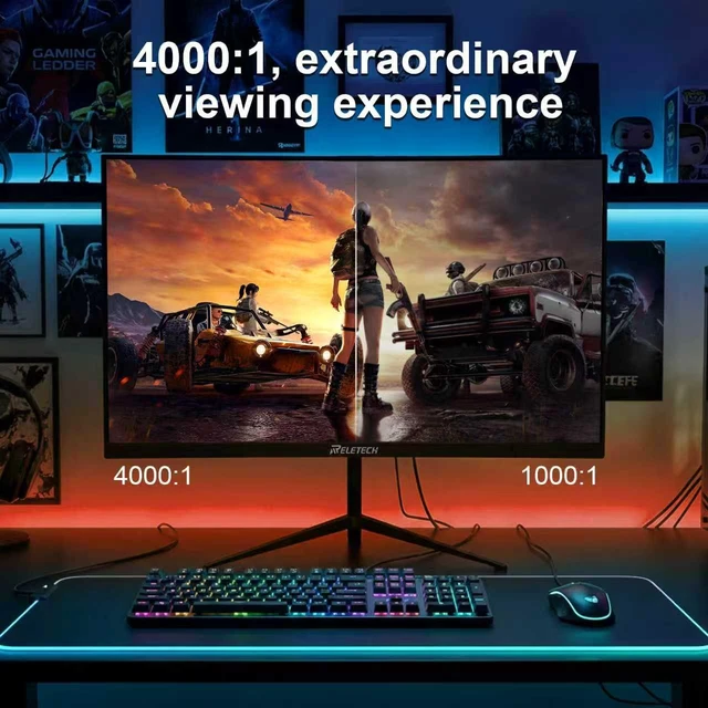 Alt view image 3 of 7 - 23.8-Inch Curved Gaming Monitor 180Hz 1ms FHD 1080P, 3000R VA Panel with 100% sRGB, FreeSync, 4000:1 Contrast, Frameless Design, Eye Care, HDMI/DP, VESA Mount for PC Game Office (G25F180)