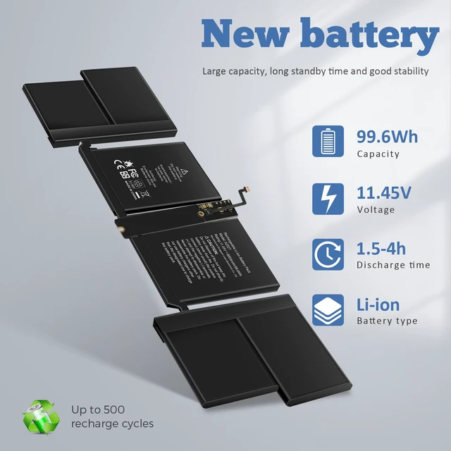 Alt view image 2 of 7 - A2485 A2527 Battery Replacement for MacBook Pro 16 inch (Late 2021) EMC3651 MK1E3LL/A MK183LL/A MK1F3LL/A MK193LL/A MK1H3LL/A MK1A3LL/A