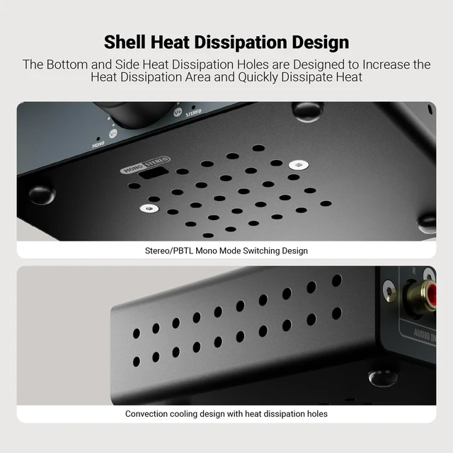 Alt view image 7 of 7 - A07 MAX TPA3255 HiFi Power Amplifier 600W,Mono/Stereo Amp & Aux Out Swappable Op-Amp 300W*2 Class D HiFi Amp for 2.0/2.1 Channel Home Audio Bookshelf Speaker,T1 PRO Preamp,D07 Desktop DAC