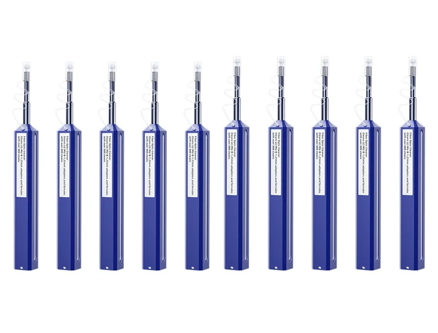 Main image of LC Fiber Cleaner Pen - 10 Pack - 1.25mm LC Fiber Optic Cleaning Pen with Dual Action Connector Cleaner & Endface Cleaning Action