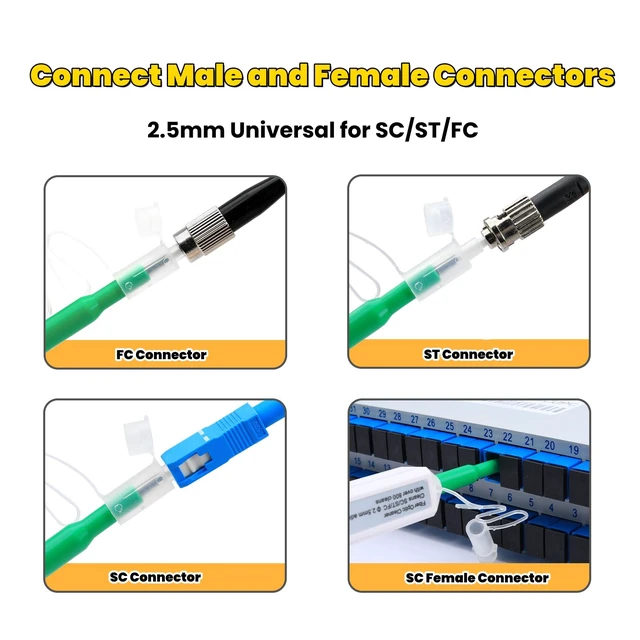 Alt view image 7 of 7 - Fiber Optic Connector Cleaning Pen,10PCS Fiber Optic Cleaner Pen for 2.5mm Ferrules SC,FC,ST,SC/APC and FC/APC,800+ Clean Times