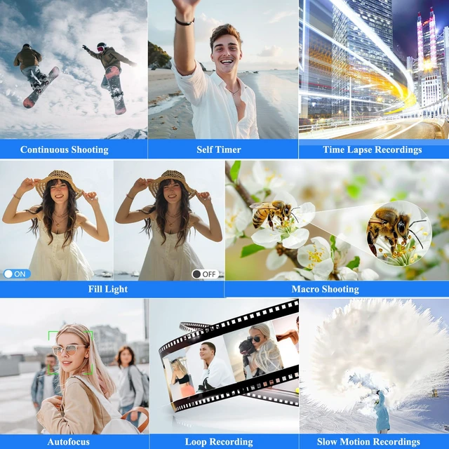 Alt view image 6 of 7 - 4K Digital Camera for Photography with WiFi & 18X Digital Zoom 64MP Vlogging Camera for YouTube, 3'' Flip Screen and 32GB TF Card & 2 Batteries, Webcam Function, Black