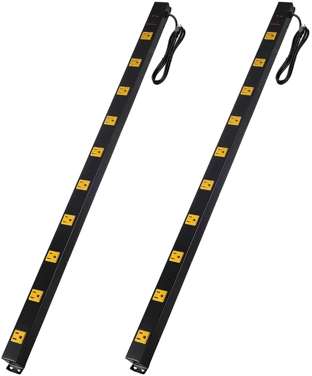 Main image of 10-Outlet Heavy Duty Power Strip Surge Protector Metal Long Extension Cord 6-Foot, Black(1000J)