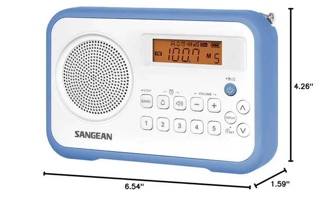 Alt view image 5 of 5 - PR-D18BU AM /FM / Portable Digital Radio with Protective Bumper (White/Blue)