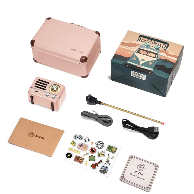 Alt view image 7 of 7 - OTR Metal Vintage Bluetooth Speaker, Small Retro Radio with FM/AUX High Fidelity Stereo Sound, 10h+ Long Playtime, Compact Wireless Speaker with Premium Gift Box for Home Office Decor & Gifts