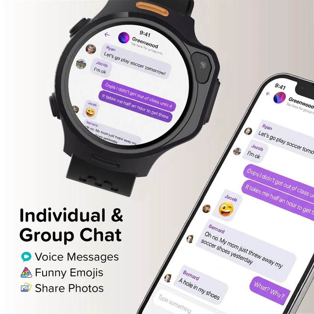 Alt view image 4 of 7 - R2 Kids Smart Watch, 4G GPS Tracker with Video Calling, SOS Safety & Parent App Control, AMOLED Display, Heart Rate Monitor, 5MP Camera, Birthday Gift for Boys Girls Ages 512