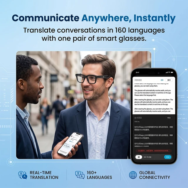 Alt view image 4 of 7 - AI Smart Glasses with Camera POV Vlogging Capture & Photochromic Hands-free POV vlogging capture, real-time AI translation & open-ear audio