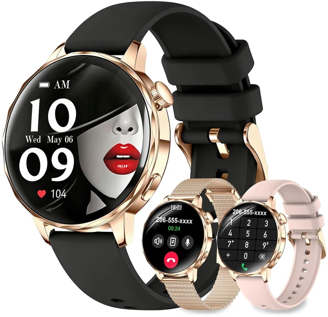 Main image of Smart Watches for Women, 1.27'' Smart Watch (Answer/Make Calls) Compatible with iPhone/Android Phones, IP68 Waterproof Fitness Tracker Watch with Sleep Monitor,100+ Sports Modes (Black)