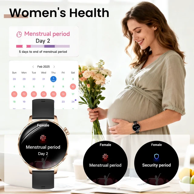 Alt view image 6 of 7 - Smart Watches for Women, 1.27'' Smart Watch (Answer/Make Calls) Compatible with iPhone/Android Phones, IP68 Waterproof Fitness Tracker Watch with Sleep Monitor,100+ Sports Modes (Black)