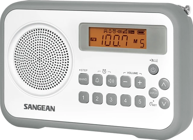 Main image of PR-D18GR AM/FM/Portable Digital Radio with Protective Bumper (White/Gray)