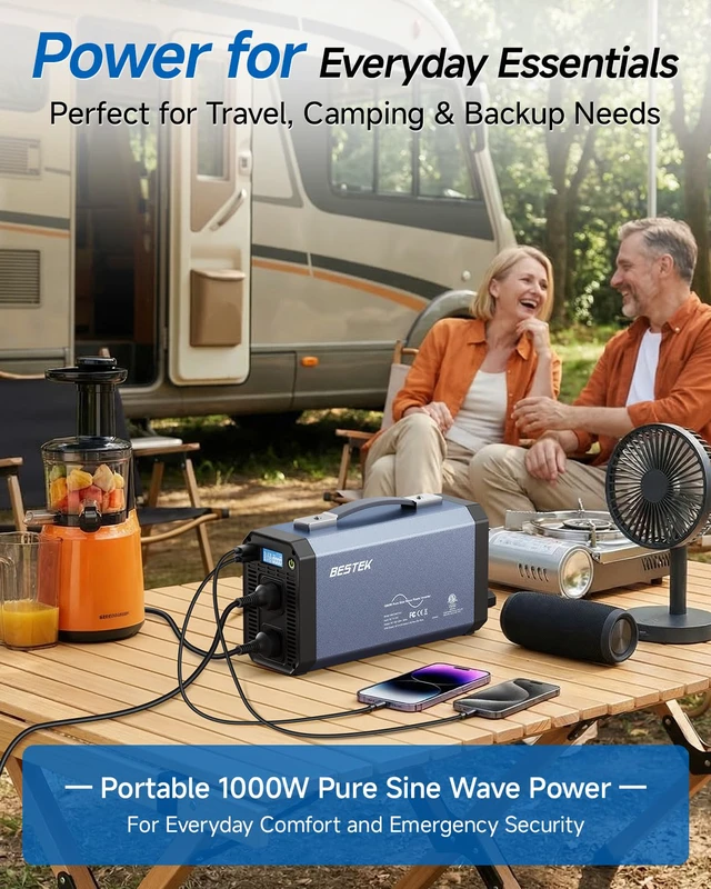 Alt view image 5 of 7 - Pure Sine Wave Power Inverter - 1000W Car Inverter DC 12V to 110V AC - Car Charger Adapter Outlet with 4.8A Dual USB Charging Ports - Digital LCD Display - Aluminum Housing - Rubber Handle