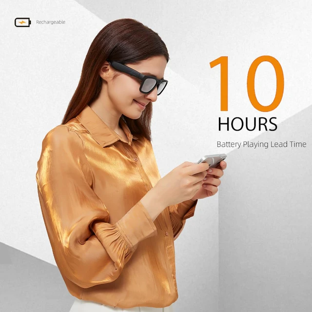 Alt view image 4 of 6 - Bluetooth Audio Sunglasses, Lightweight Open Ear Sport Glasses, 10H Playtime, Water Resistant with Voice Control