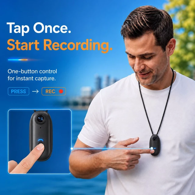 Alt view image 5 of 7 - 128G 4K Body Camera, Thumb Size Cam,Wearable Camera with 360°Rotatable Clip & Magnetic Clip,120 Minutes for Recording,Take for Lecture, Traveling,Pet Walking,Outdoors Activities (4K-P-128G)