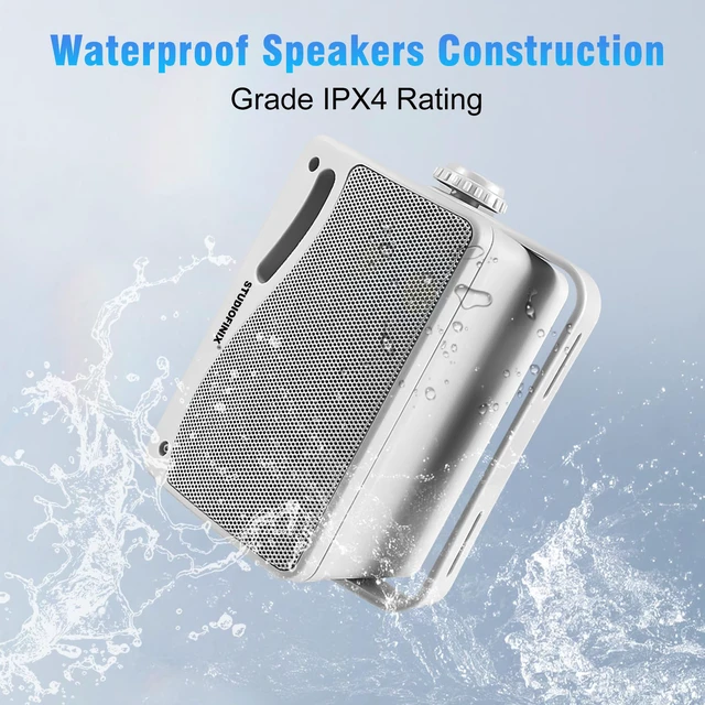 Alt view image 3 of 7 - 3.5" Outdoor Bluetooth Speakers Wired Waterproof, 400W 3 Way Upgrade Premium Wall Mount Speakers, Durable Mountable Loud Sound System for Patio Indoor Deck Garage (White 2 Pairs)