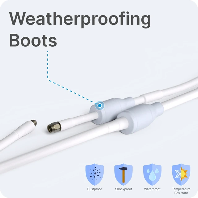 Alt view image 3 of 5 - UltraFlex-Twin 20' Coaxial Cable: Outdoor Rated, Weatherproof Boots, SMA Male to SMA Female, Ideal for 5G Cellular Routers, Gateways, Hotspots