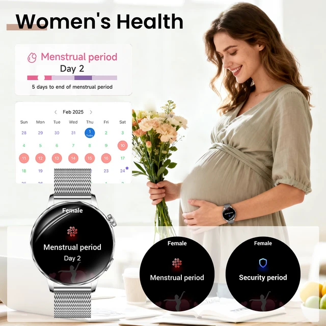 Alt view image 6 of 7 - Smart Watches for Women, 1.27'' Smartwatches (Answer/Make Calls) Compatible with iPhone/Android Phones, IP68 Waterproof Fitness Tracker Watch with Sleep Monitor, 100+ Sports Modes (Silver)