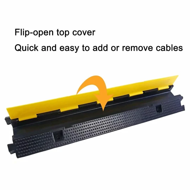 Alt view image 5 of 7 - Rubber Cable Ramp Cord Cover Cable Protector Ramps Wire Hose Protective 22000Lbs Load Capacity Traffic 1 Channel Speed Bump for Asphalt Concrete Gravel Driveway, 3 Pack