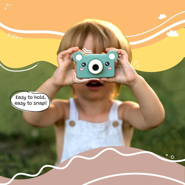 Alt view image 5 of 7 - kiimento Kids Digital Camera & Video Camcorder, Soft BPA-Free Silicone Casing, 32GB Memory Card - Model C - Mikayo The Bear