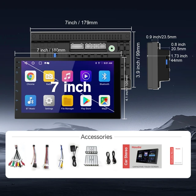 Alt view image 6 of 6 - 2 Din Car Radio with Wireless CarPlay & Android Auto, 7 Inch Touchscreen Car Stereo with Mirror Link,Android 13,Voice Control, FM/RDS, 25 Sets UI Fit All Cars (2+32GB NO Camera)