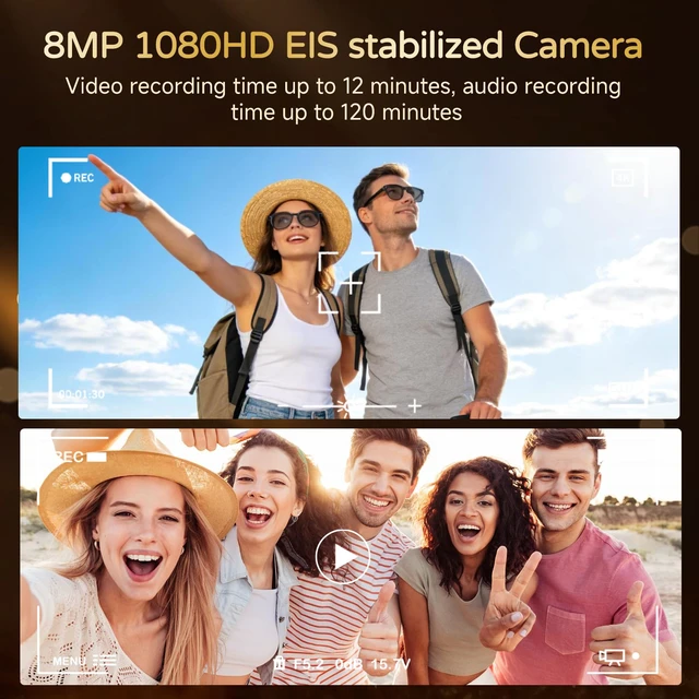 Alt view image 3 of 7 - AI Smart Glasses with Camera, 8MP 4K HD Video & Photo Capture, Real-Time Translation, Recording Glasses with AI Assistant, Open-Ear Audio, Object Recognition, for Vlog, Outdoor & Hiking(Dark)