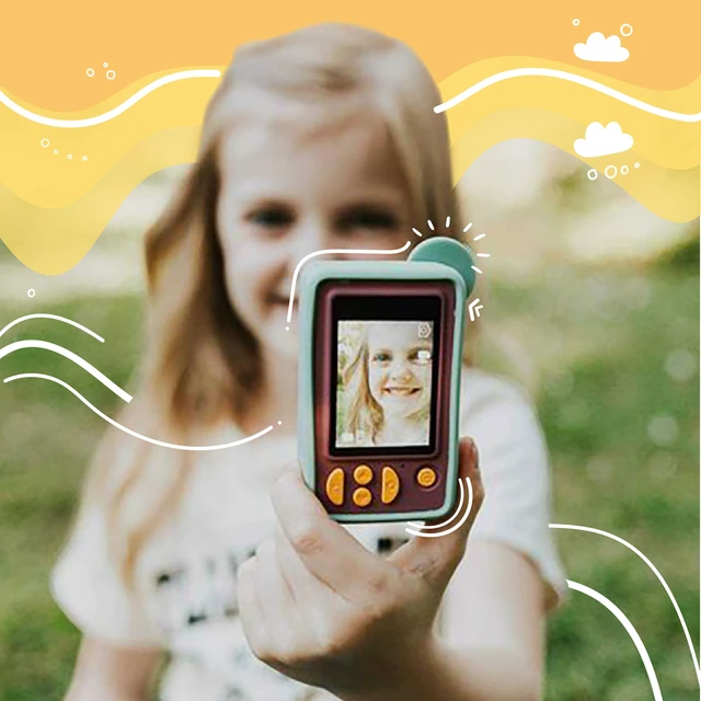 Alt view image 7 of 7 - kiimento Kids Digital Camera & Video Camcorder, Soft BPA-Free Silicone Casing, 32GB Memory Card - Model C - Mikayo The Bear