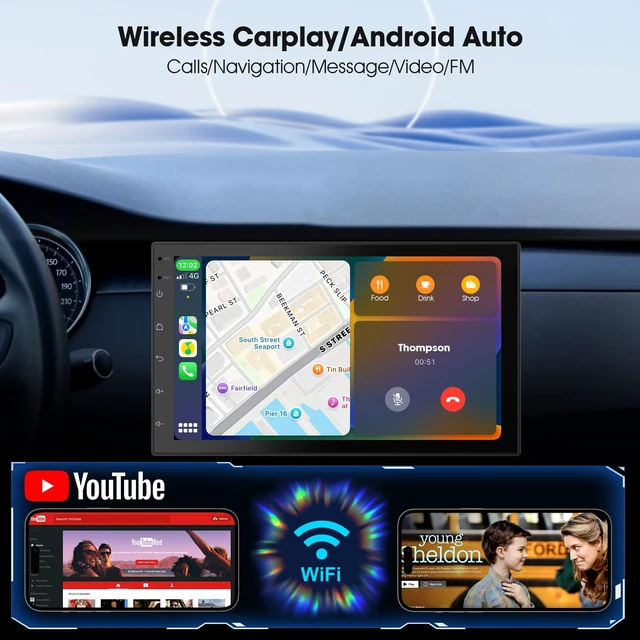Alt view image 3 of 6 - 2 Din Car Radio with Wireless CarPlay & Android Auto, 7 Inch Touchscreen Car Stereo with Mirror Link,Android 13,Voice Control, FM/RDS, 25 Sets UI Fit All Cars (2+32GB NO Camera)