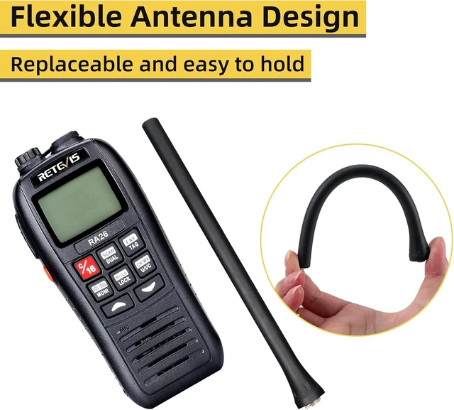 Alt view image 6 of 7 - RA26 5W VHF Marine Radio IP67 Floating, Micro USB for Boats(1 Pack) 1500mAh Battery, NOAA Weather Alert, Global Channels, Backlit LCD, 3-Watch, Vibration drainage, Coastal Fishing, Travel Sport