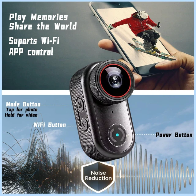 Alt view image 3 of 7 - 4k Sports Camera,Body Cameras with Audio and Video Recording,128GB Wearable Thumb Action Body Cam, WIFI Pov Camera with Magnetic Back Clip, Camcorder for Cycling,Travel,Pet,Vlogging