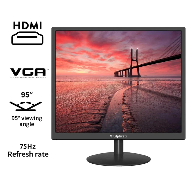 Alt view image 3 of 7 - 19" Monitor Square Monitor 1280 X 1024 with 45% sRGB Color Correction and 5:4 Aspect Ratio, 75 Hz, VESA Mountable, VGA, HDMI, TN Panel