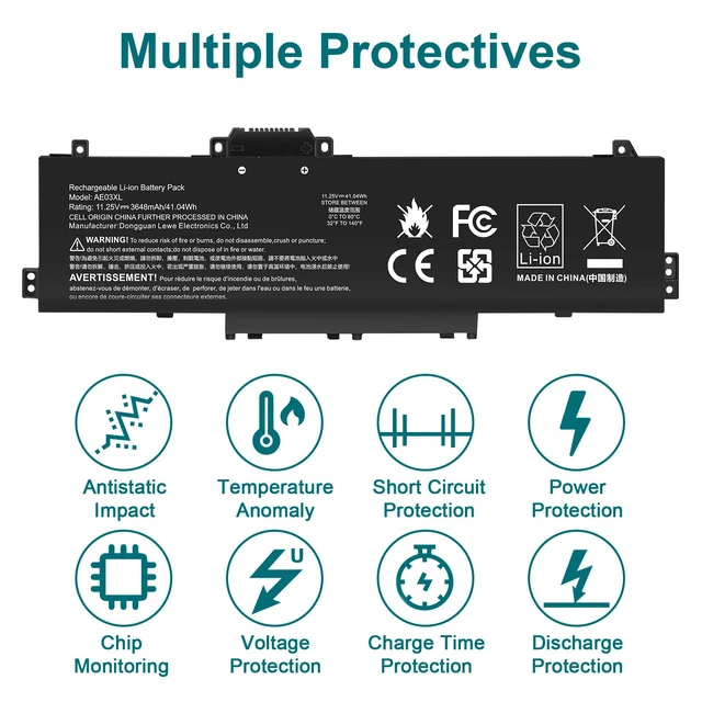 Alt view image 6 of 7 - AE03XL Laptop Battery Replacement for HP 240 245 246 250 255 256 G10 Series 14-EE 14-EP 14-EM 15-FC 15-FD Series AE03041XL N21969-005 N20951-171 HSTNN-OB3E HSTNN-0B3E TPN-DB1N
