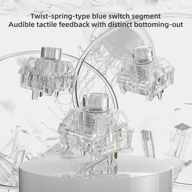 Alt view image 3 of 6 - Kailh Box Jellyfish PRO Fully Transparent RGB Linear Mechanical KeyboardGlass Jellyfish 108pcs