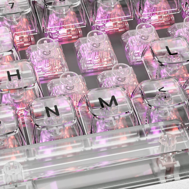 Alt view image 5 of 6 - Kailh Box Jellyfish PRO Fully Transparent RGB Linear Mechanical KeyboardGlass Jellyfish 108pcs