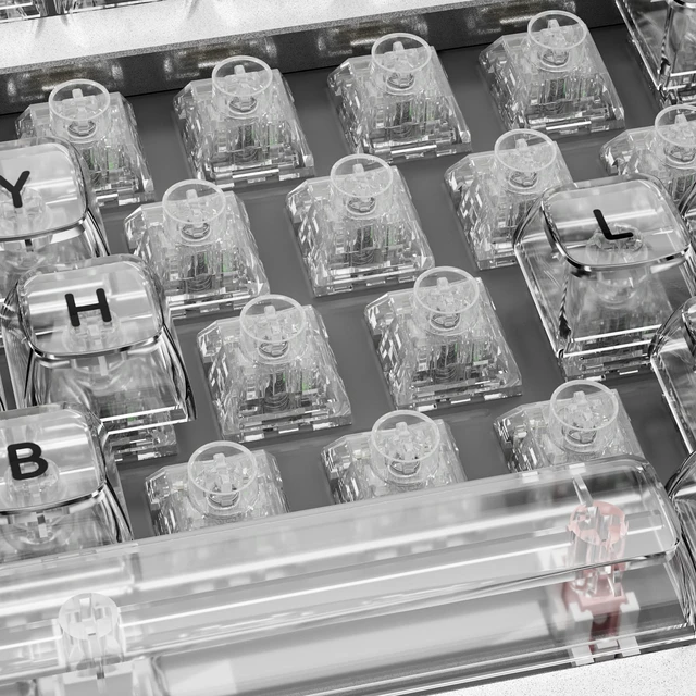 Alt view image 6 of 6 - Kailh Box Jellyfish PRO Fully Transparent RGB Linear Mechanical KeyboardGlass Jellyfish 108pcs