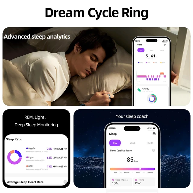 Alt view image 3 of 7 - Smart Ring for Women & Men Fitness Sleep Heart Tracker No Subscription, 5-Day Battery, Heart Rate, Stress, Sleep & Activity Monitoring, IP68 Waterproof, iOS & Android Compatible
