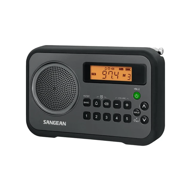 Alt view image 3 of 7 - PR-D18BK AM/FM/Portable Digital Radio with Protective Bumper (Gray/Black) Black/Grey