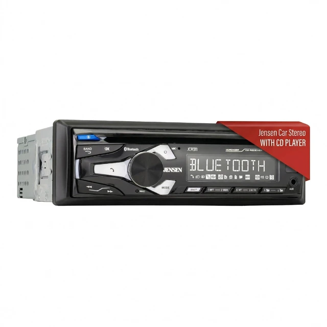 Main image of JCR311 Single DIN Bluetooth Car Stereo with CD Player, AM/FM, USB Plays CDs plus Bluetooth hands-free calling and streaming, push-to-talk assistant, USB playback and charging, AM/FM radio