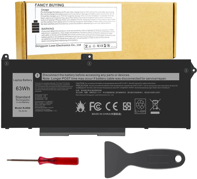 Main image of RJ40G 005R42 0WK3F1 0M3KCN M033W 01K2CF Laptop Battery Replacement for Dell Latitude 15 5520 Latitude 14 5420 Precision 15 3560 Series 075X16 WY9DX P137G P137G001 P104F P104F001