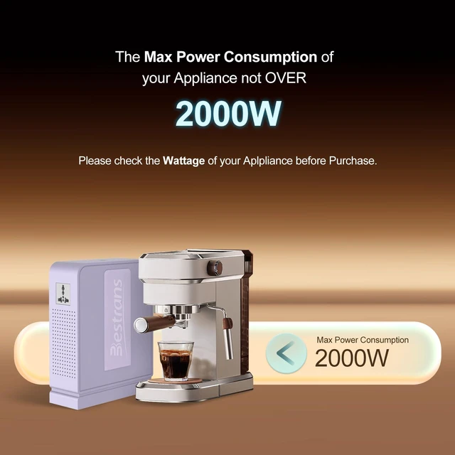 Alt view image 2 of 7 - 2000W Step Up Transformer 110v to 220v Converter, Heavy Duty Voltage Converter 110v-120v to 220v-240v with Dual Outlets, Overload Protection & Ultra-Quiet for Home Appliances,Light Purple
