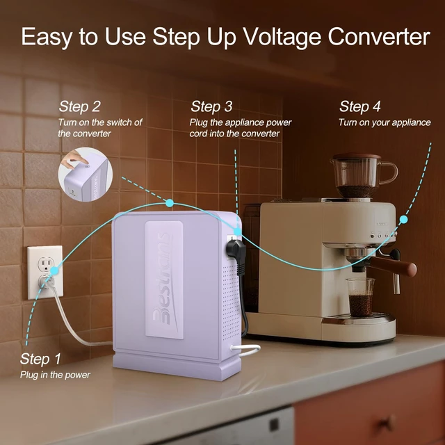 Alt view image 5 of 7 - 2000W Step Up Transformer 110v to 220v Converter, Heavy Duty Voltage Converter 110v-120v to 220v-240v with Dual Outlets, Overload Protection & Ultra-Quiet for Home Appliances,Light Purple
