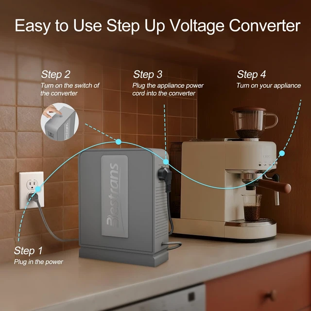 Alt view image 4 of 7 - 2000W Step Up Transformer, 110V to 220V Converter, Light Grey Toroidal Core, Appliances for Use in Asia&Europe, 110V-120V to 220V-240V with Dual Outlets, Overload Protection, Heavy Duty