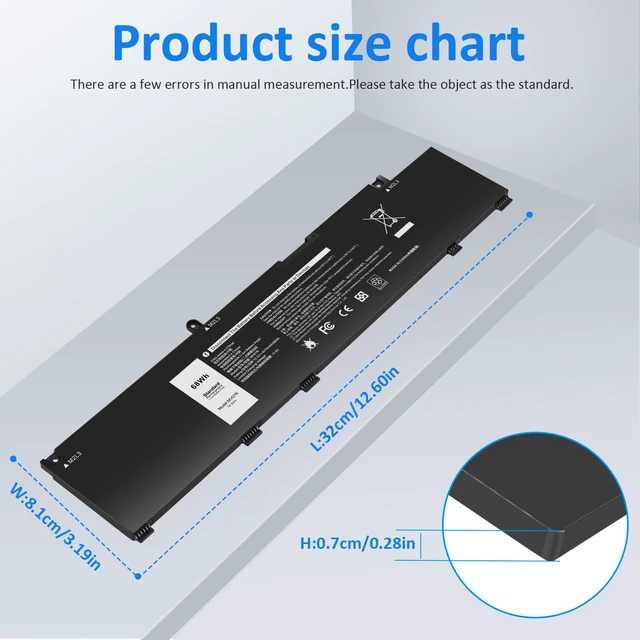 Alt view image 3 of 7 - (15.2V 68Wh) MV07R Laptop Battery Replacement for Dell G3 15 3500 3590 3700 3790 G5 15 5500 5505 SE Series Notebook 0415CG 72WGV 072WGV W5W19 0W5W19 JJRRD 0JJRRD 266J9 M4GWP 0M4GWP PN1VN 0PN1VN C9VNH